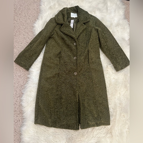 NWT American Eagle Outfitters Olive Teddy Jacket - Picture 1 of 8